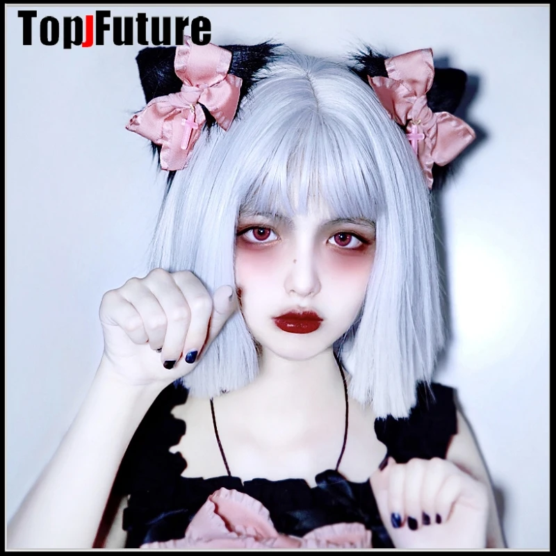 Harajuku Y2K donna ragazza dolce gotico lolita cosplay fatto a mano orecchio di gatto tornante orecchio animale tornante fermaglio per capelli gatto puntelli cosplay