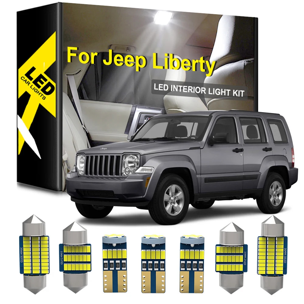 

BMTxms Canbus для Jeep Liberty KJ KK 2002-2005 2006 2007 2008 2009 2010 2011 2012 2013 светодиодный комплект внутреннего освещения с картой купола багажника автомобиля