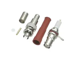 1Pair Connector RP-BNC Female Plug Bulkhead Nut SHV 5000V & Male plug RG5 High Voltage RF Coaxial Adapter For Audio Speaker