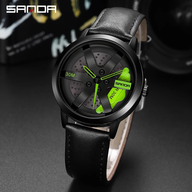 

2021 SANDA Fashion Quartz Men Watches Top Brand Luxury Male Clock Leather Strap Mens Wrist Watch Hodinky Relogio Masculino