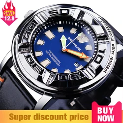 Business Watch Male 2021 New Date Water Resistant Black Men's Genuine Leather Watches Top Brand Luxury with Gift Box