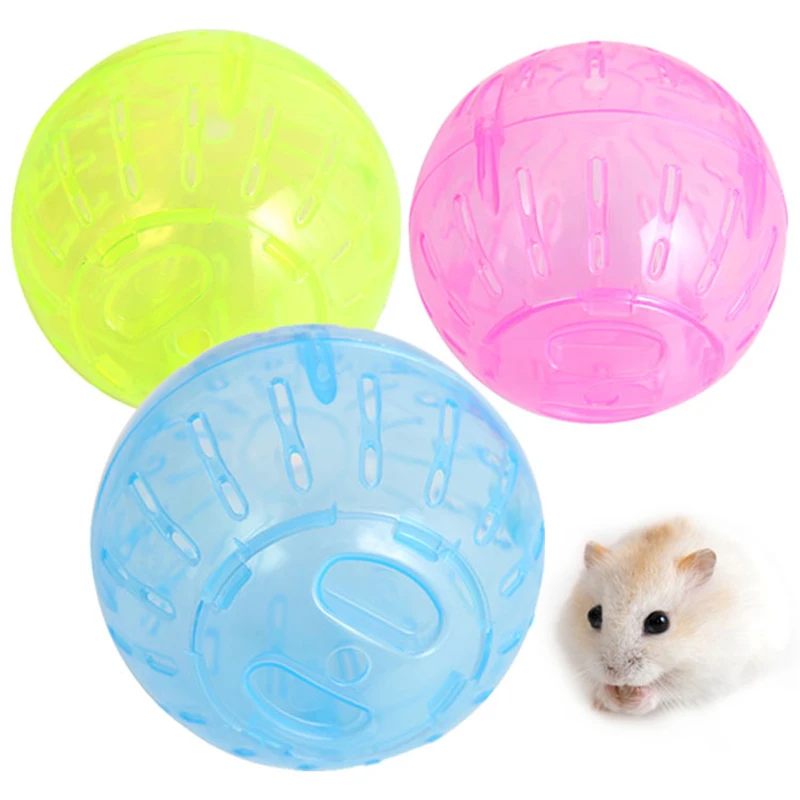 Hamster Running Balls Toy Solid Plastic Hamster Accessories Funny Small Animal Ground Jogging Toys Fitness Rodent Mice Cage Toy