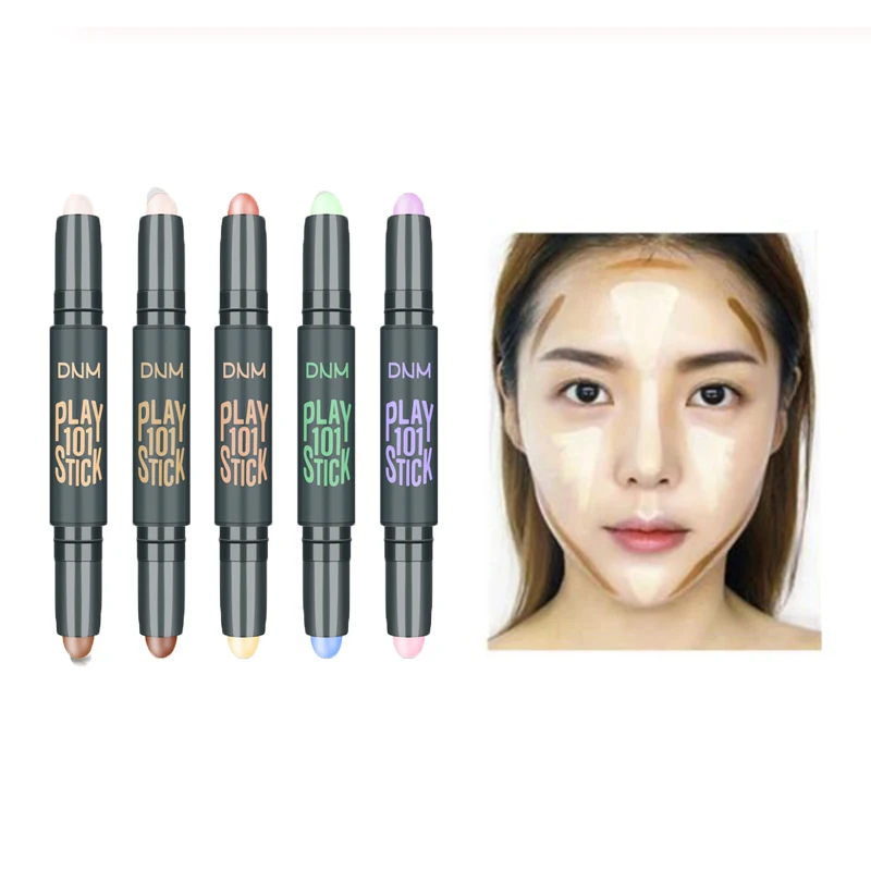 Face Makeup Double-head Corrector Contour Concealers Stick Face Foundation Concealer Pen Highlight Shadow 2 In 1 Sweat Proof