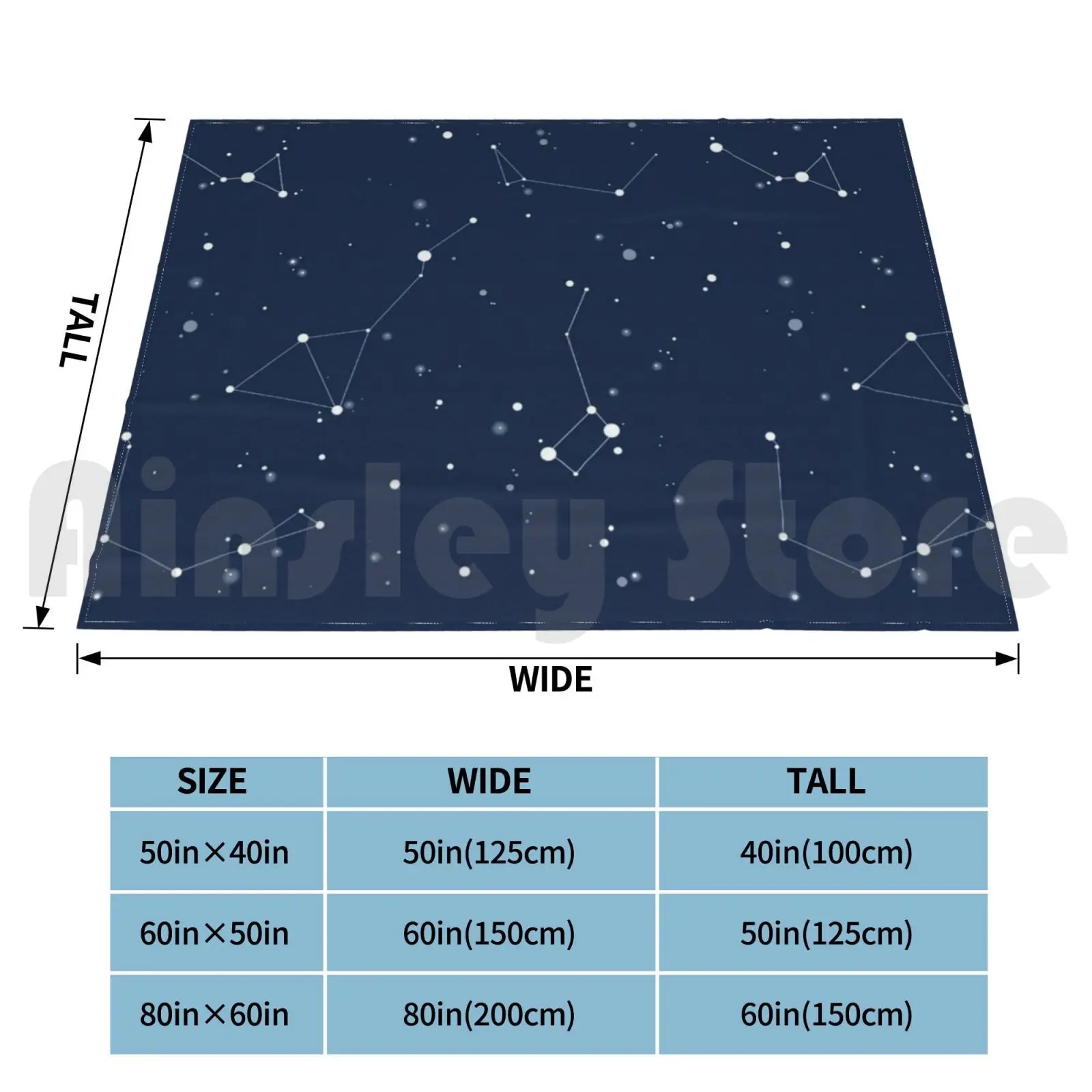 Navy Night Sky Blanket Fashion Custom 2518 Night Sky Stars Star Astronomy Astrology Star