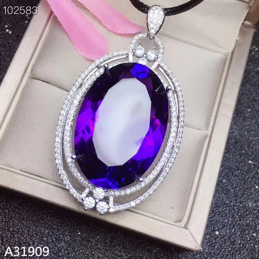 

KJJEAXCMY Fine Jewelry 925 Sterling Silver Inlaid Amethyst Female Necklace Pendant Luxury