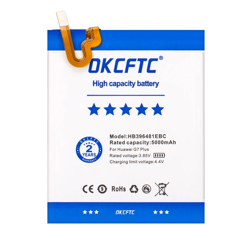 Original Replacement Battery HB396481EBC For Huawei ASCEND G7 PLUS HONOR 5X y6ii GR5 5A G8 G8X RIO L03 UL00 TL00 AL00 5000mAh