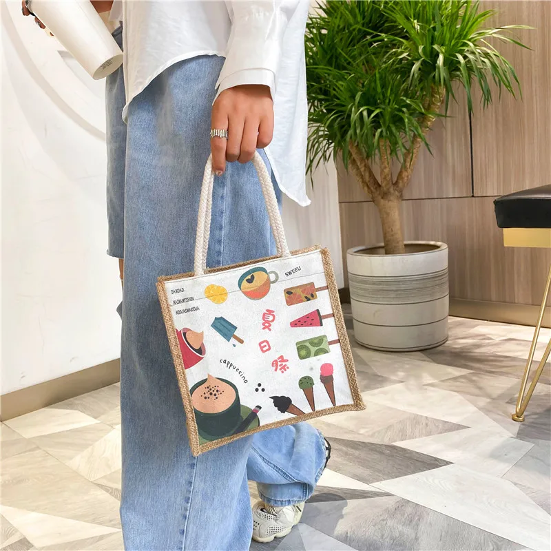 

Girls Bag Korean Ladylike Canvas Tote Open Soft Handbag Shopping Bag Lovely Bookbag Small Fresh