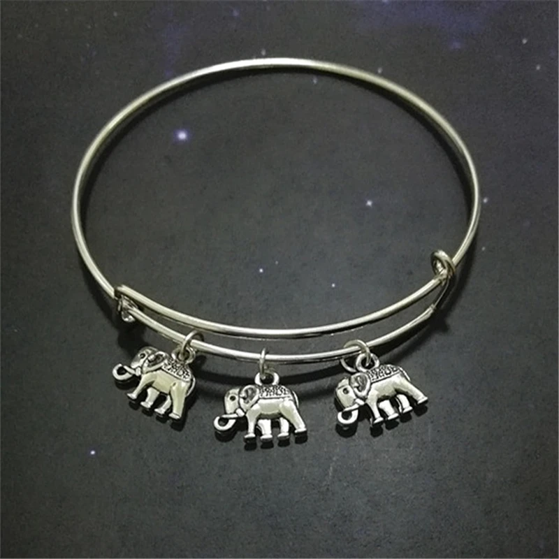 Elephant Bracelet,   Silver Color Bracelet, Beach Jewellery, Body Jewelry, Animal Bracelet, Good Luck Charm, Animal Jewellery