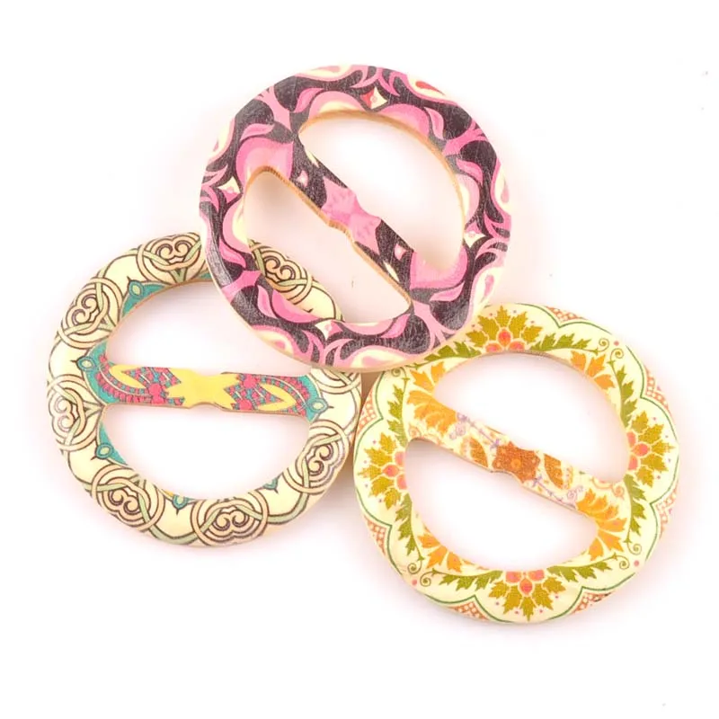 Round Wooden Ring Belt Buckle bags Apparel ornaments  Wood DIY Clothes Handmade  Accessories mt2591