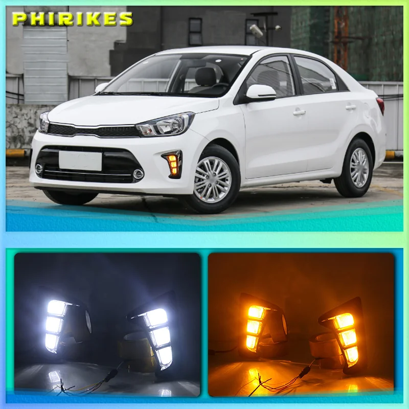 2PCS LED DRL Daytime Running Lights Daylight Fog Lamp Decoration Signal Lamp For KIA PEGAS 2018 2019