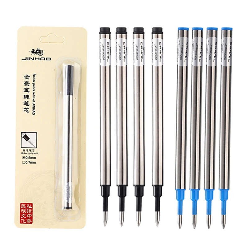 8 Cái Bộ Bút Bi Đổ JINHAO Tiêu Chuẩn Màu Đen Và Màu Xanh Mực Tháp Bóng Lăn Cổ Thụ 0.5MM 0.7MM Công Sở Trường Phụ Kiện