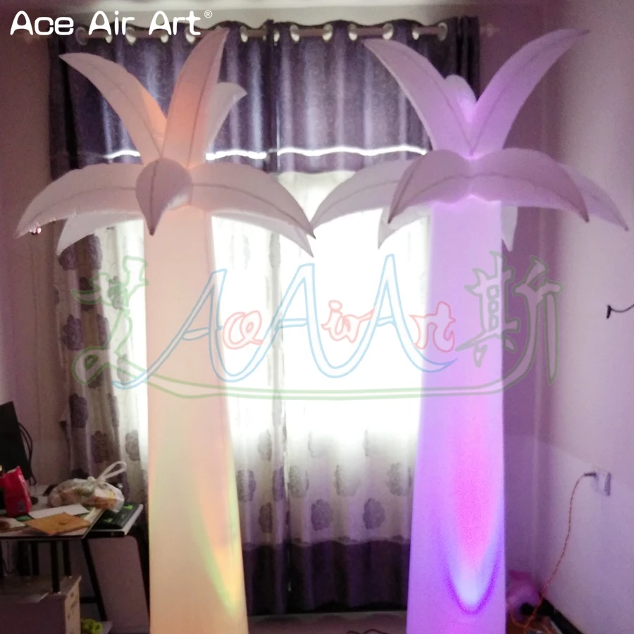 2.4mH ขายร้อนพองปาล์มต้นไม้ Chamaerops Excel สําหรับตกแต่ง YARD ที่มีสีสัน LED Light โดย Ace Air Art