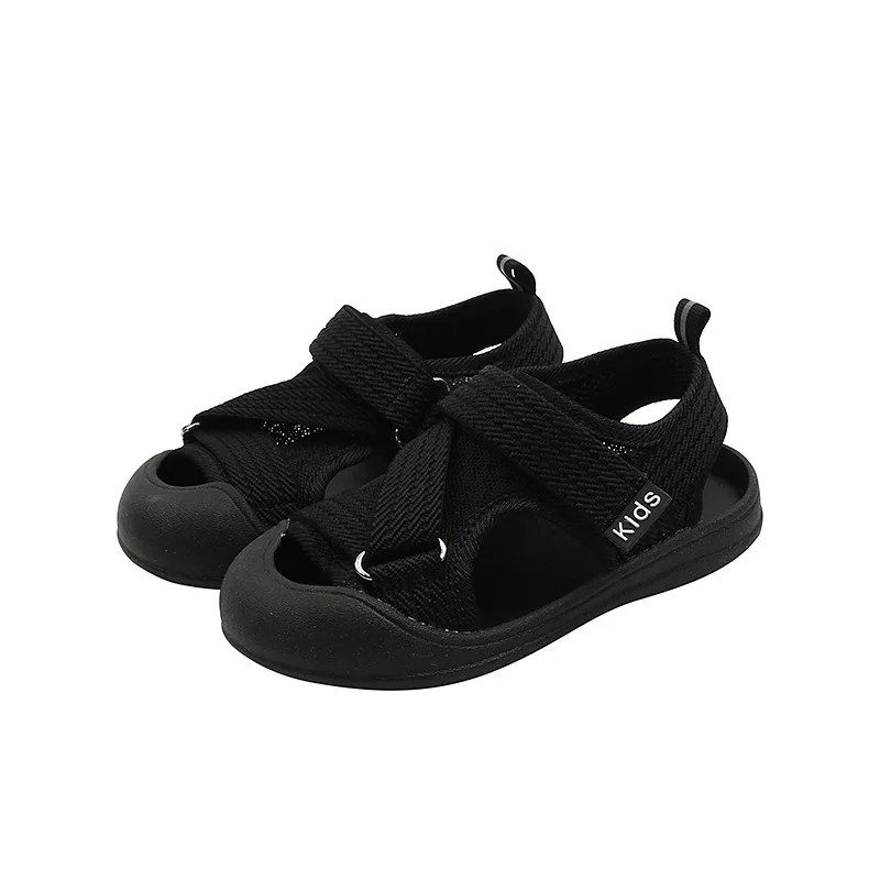 Sandalias de verano para niños y niñas, zapatos de playa de suela suave, bonitas Sandalias de tela transpirables de Color caramelo, novedad de 2022