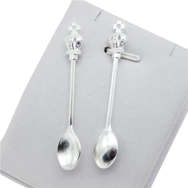 12Pcs Fashion Crown Spoon Charms Jewelry Findings earrings necklace Home Tools Metal   Alloy Accessories DIY CrossColor