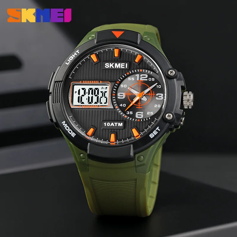 SKMEI-relojes digitales para hombre, pulsera con pantalla Led semanal, resistente al agua, con alarma, para negocios, 2021