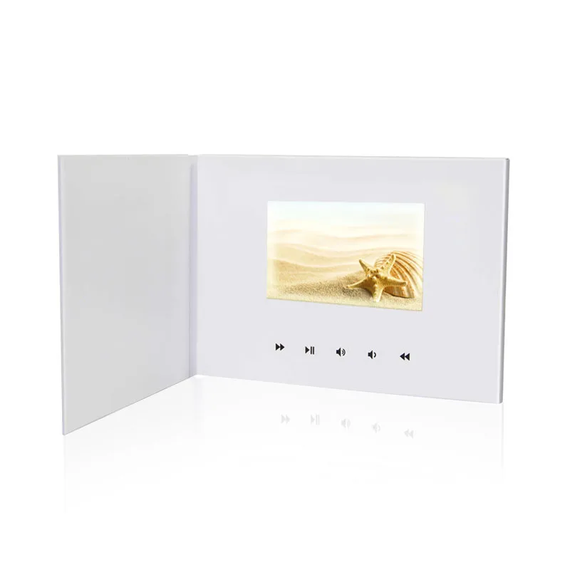 

Nice High-End Custom Video Greeting Card 5 Inch Screen White DIY Chinese Supplier Business Brochure