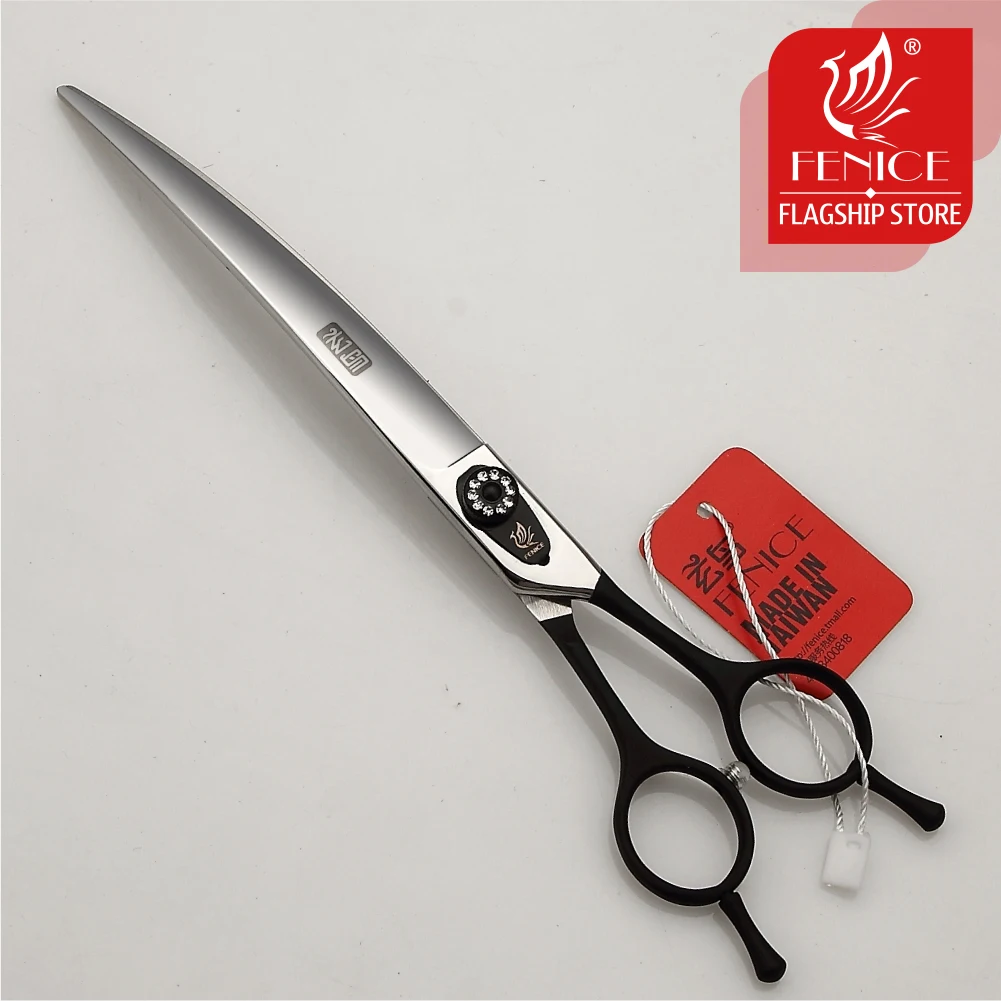 Fenice-Professional Pet Grooming Scissors, Japan 440C Curved Puppy Dog Hair Cutter, 7.0 \