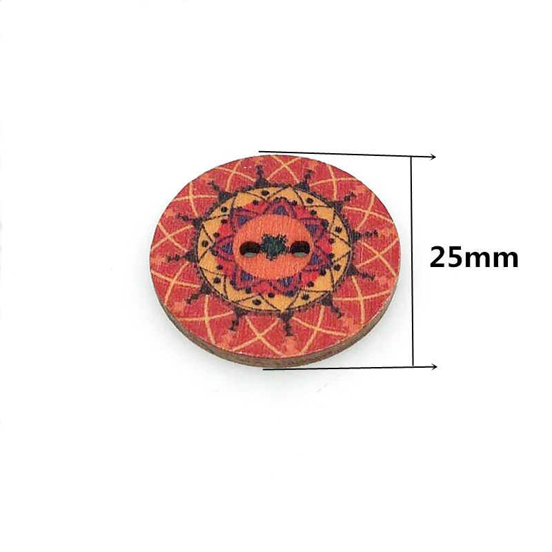 30pcs Retro series Wood Buttons for Handwork Sewing Scrapbook Clothing Crafts Accessories Gift Card Decor 25mm 5BB5828