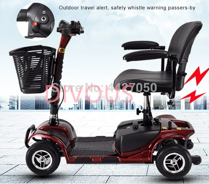 Hot-selling foldable 4-wheel 250w smart electric mobility scooter suitable for the elderly  the disabled