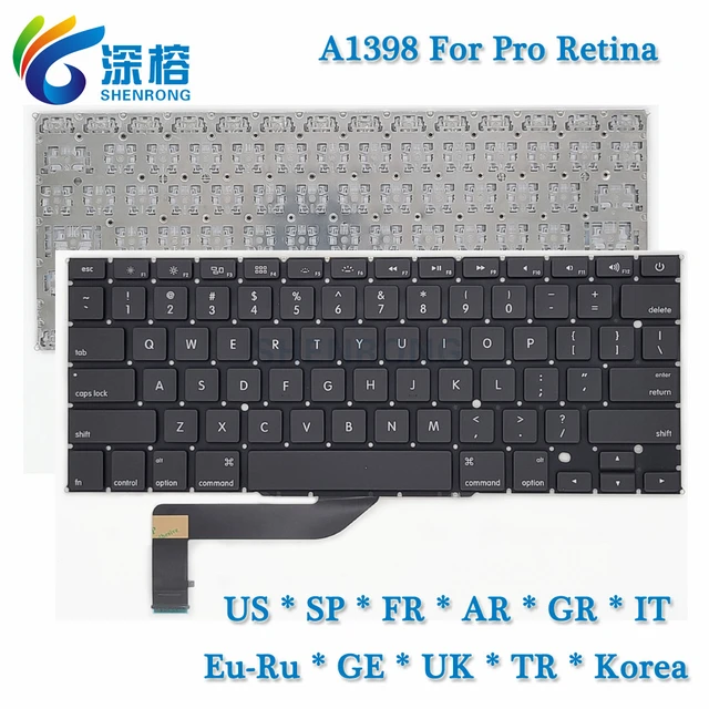 A1398 Keyboard For Macbook Pro Retina 15.4 Inches Laptop Mc975 Mc976 Me664  Me665 Me293 Me294 Keyboards Brand New 2012-2015 - Replacement Keyboards -  AliExpress