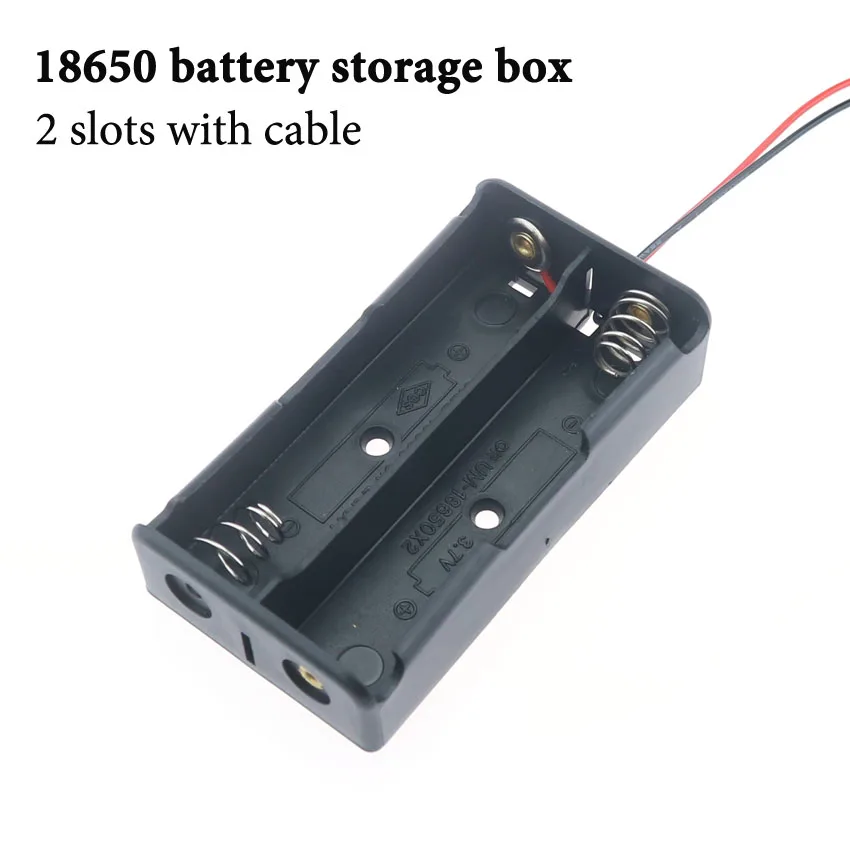 คุณภาพสูง1 2 3 4ช่องใส่พลาสติกสีดำ18650แบตเตอรี่กล่องจัดเก็บที่มีสายไฟสำหรับ18650แบตเตอรี่3.7V