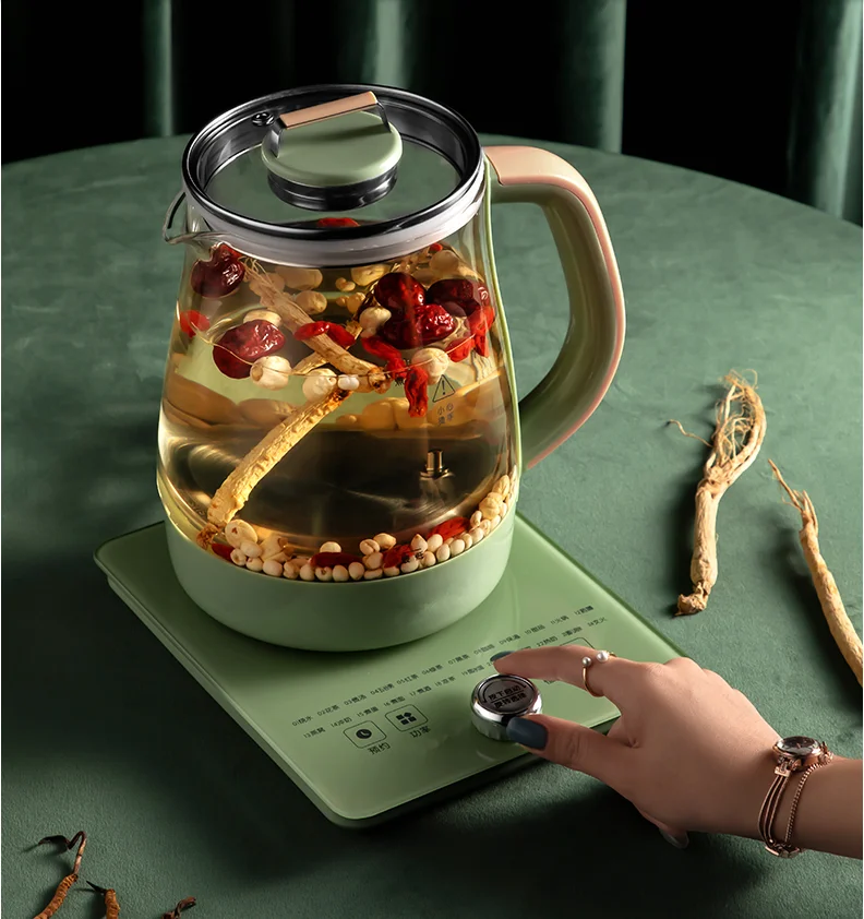 220V 1.8L Điện Gia Đình Kính Ấm Siêu Tốc Điện Mini Sức Khỏe Bảo Quản Nồi Đa Nồi Hầm Máy Có Bộ Lọc