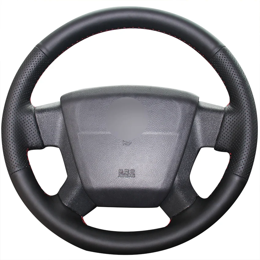 Hand-stitched Black Leather Car Steering Wheel Cover for Jeep Compass Patriot 2007 2008 2009 2010