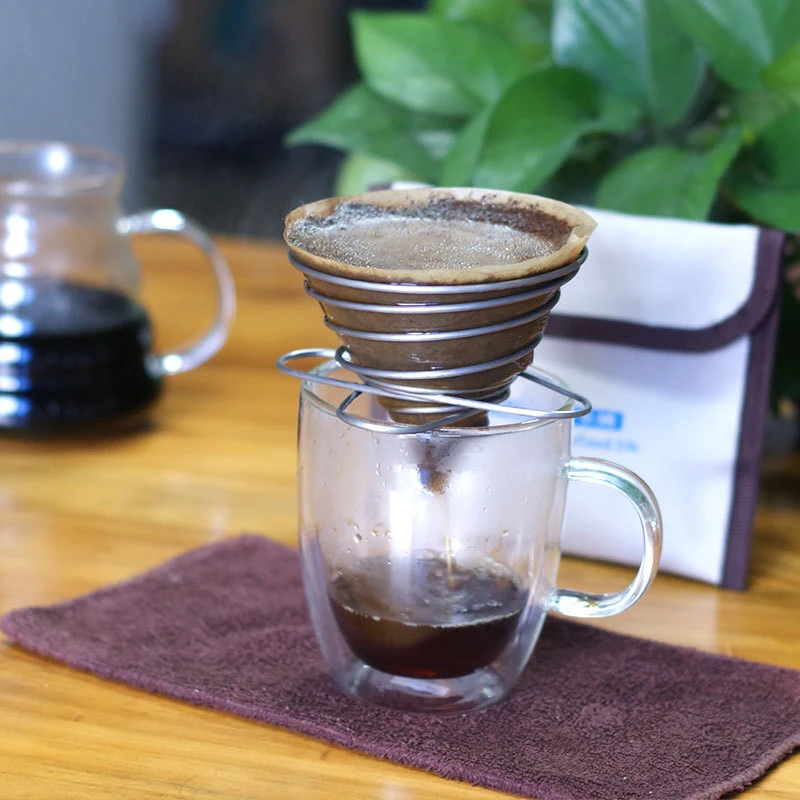 1/2/3pcs Outdoor Foldable Coffee Filter Cup Spring Travel Portable Mini Espresso Maker Dripper Stainless Steel Drop Shipping