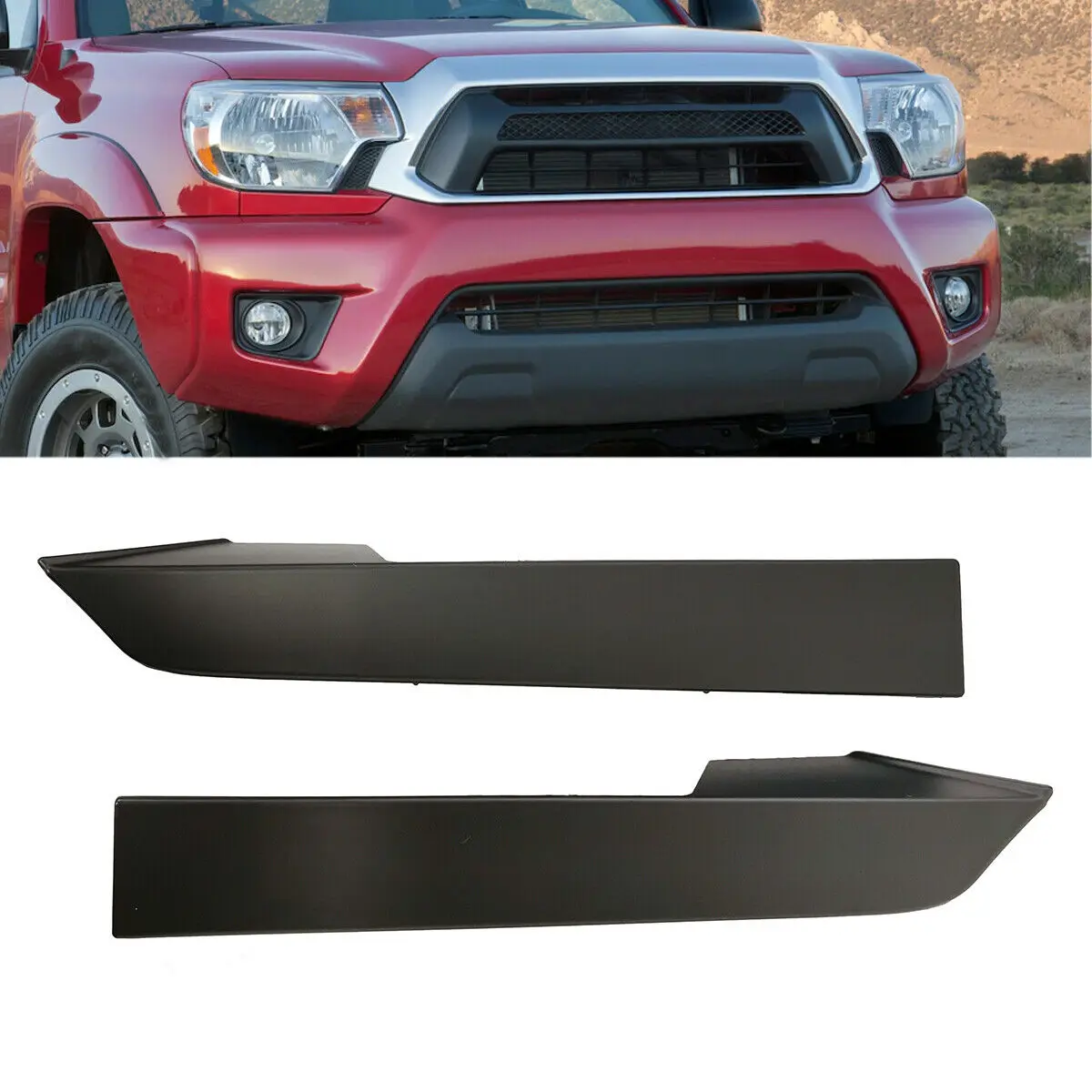 

Front Bumper Grille Headlight Filler Trim Panels Set For Toyota Tacoma 2012 2013 2014