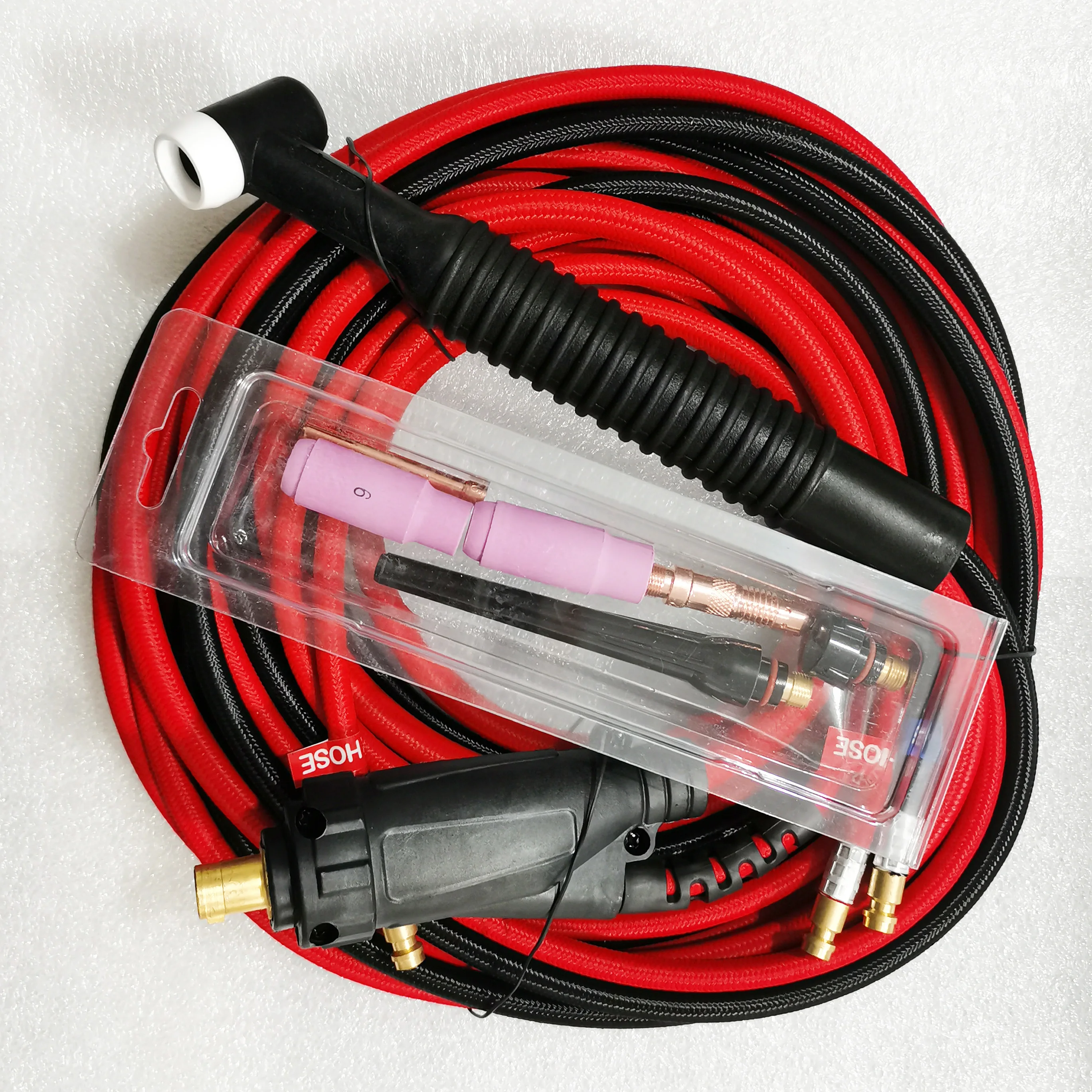 Euro Water Gás Nut Quick Connector Cabeça Preta com Cabo Macio Vermelho 4m Comprimento 3570 Wp18f