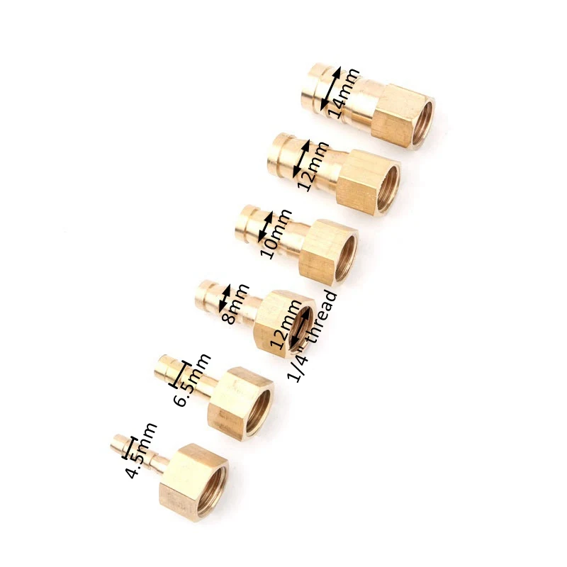 5pcs Brass Connector 1/4