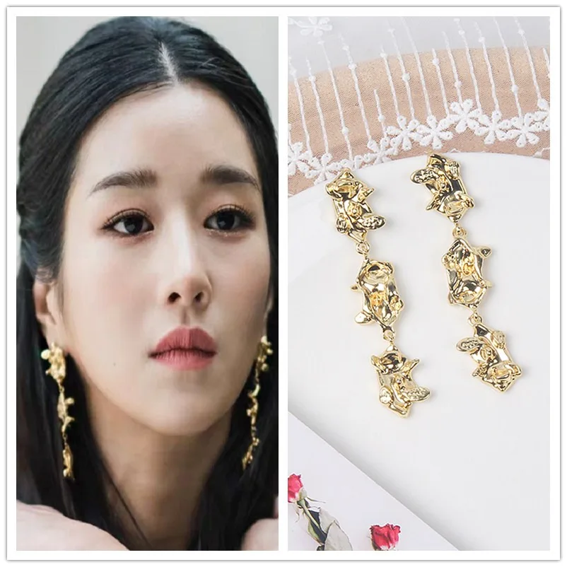 MWSONYA Its Okay To Not Be Okay Korean TV Star Metal Geometry Earrings for Women Party Fashion Luxury Pendientes Jewelry Gift