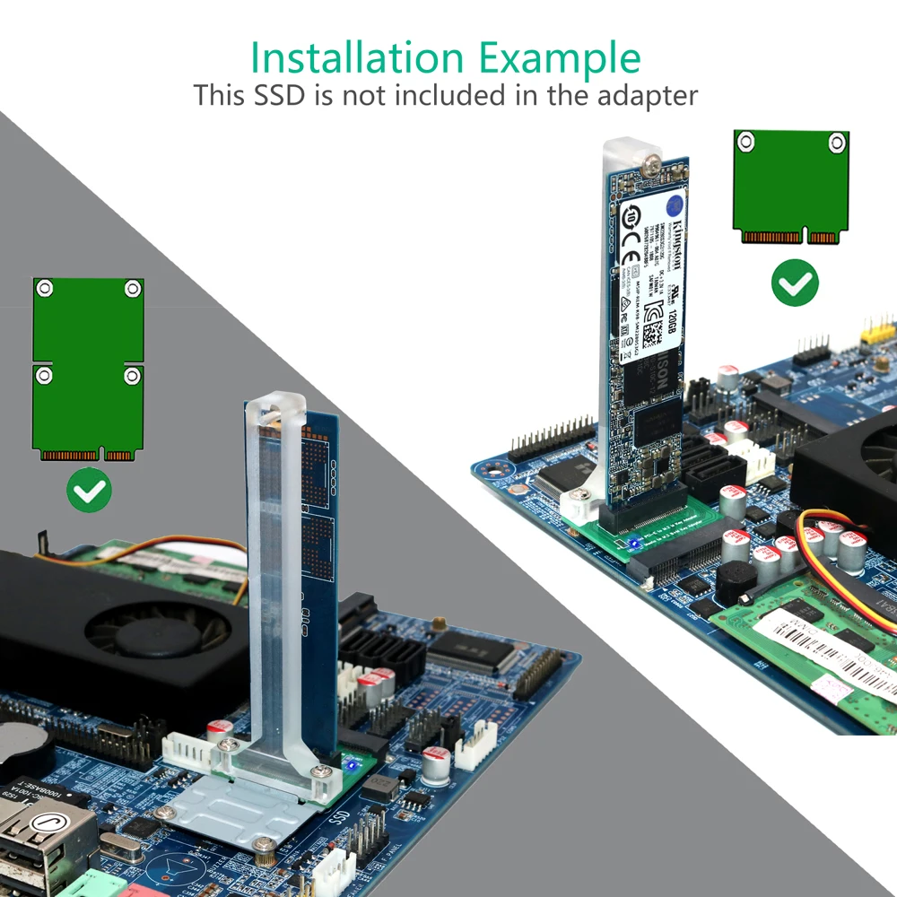 M2 SSD Adapter M Key M.2 PCI-E NVME SSD to Mini PCI-E Card or B+M Key M.2 NGFF SATA-Bus SSD to mSATA Card Converter Adapter New