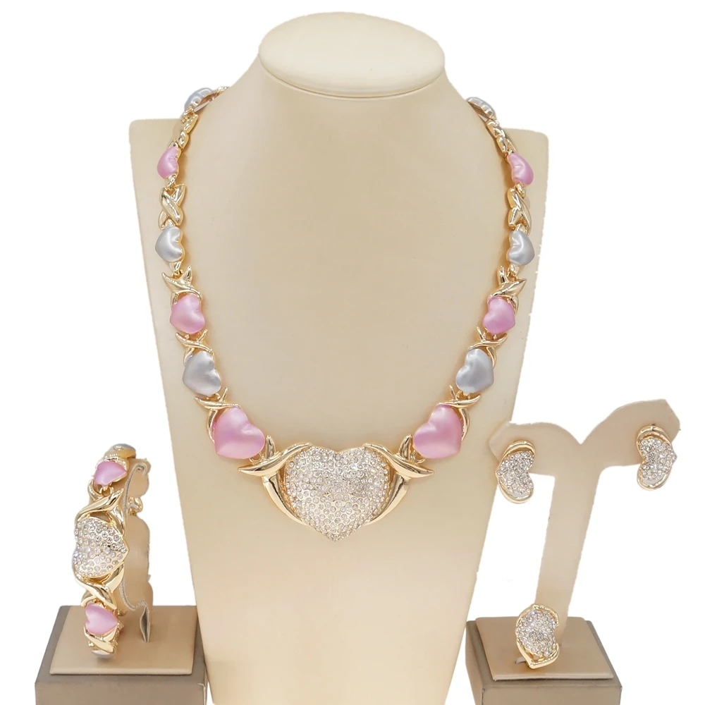 Yulaili Fashionable and Beautiful Multicolor Love XO Jewelry Set Popular Pakistani Woman Girl Dating Party Dress Jewelry Sets