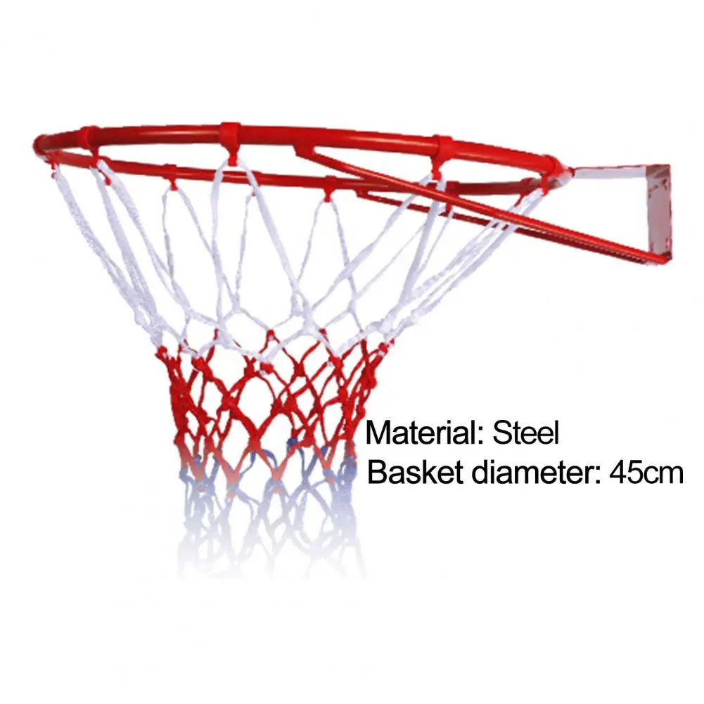 Bola de futebol 1 conjunto 45cm portátil fixado na parede basquete all-weather resistente aro metas e net para uso ao ar livre indoor