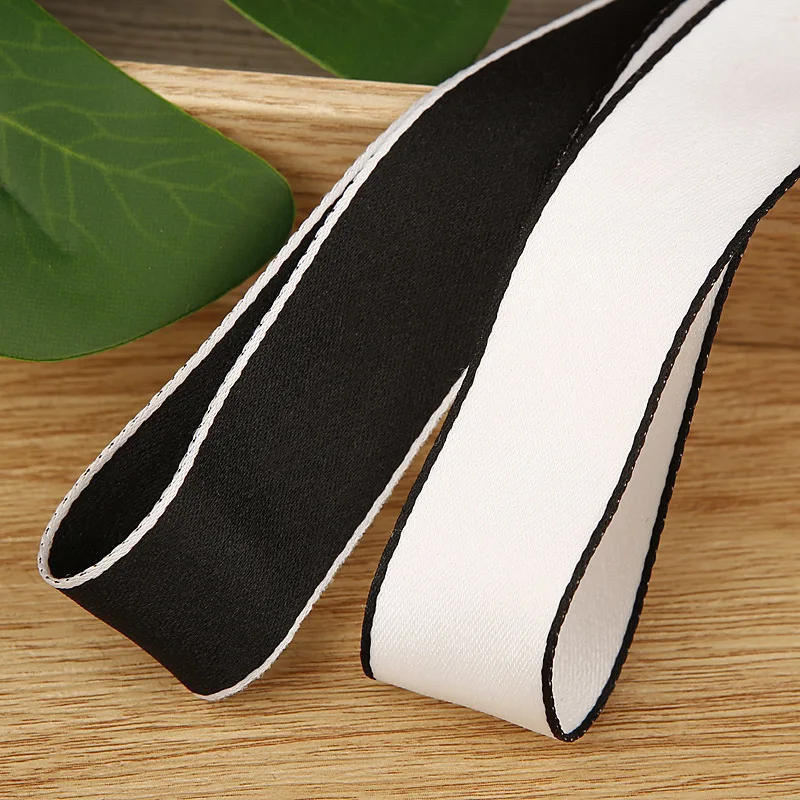 25MM Classic Cotton Polyester Ribbons Black White For Hat Hair Accessories Material Garments Cloth Sewing Thick Grosgrain Tape