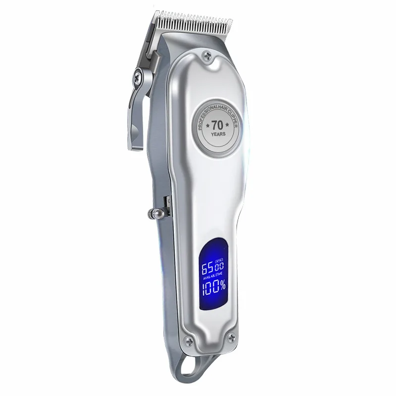 Professional Electric LCD Screen USB Corded Cordless All Metal Body Barber Salon Hair Cutting Machine Hair Trimmer Clipper