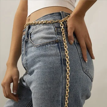1 adet seksi Metal moda bel zincir kemer kadın inci zinciri göbek zinciri göbek takısı İmitasyon İnci kolye bel zinciri