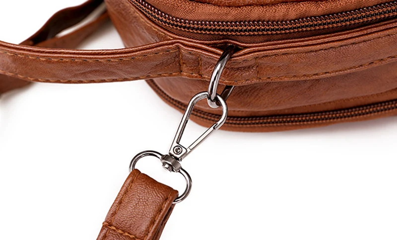 Multifunktionale Weiche PU Leder Kleine Schulter Tasche Für Frauen Vintage Mode Umhängetasche Weibliche Geldbörse Handy Handtasche – Detail 24