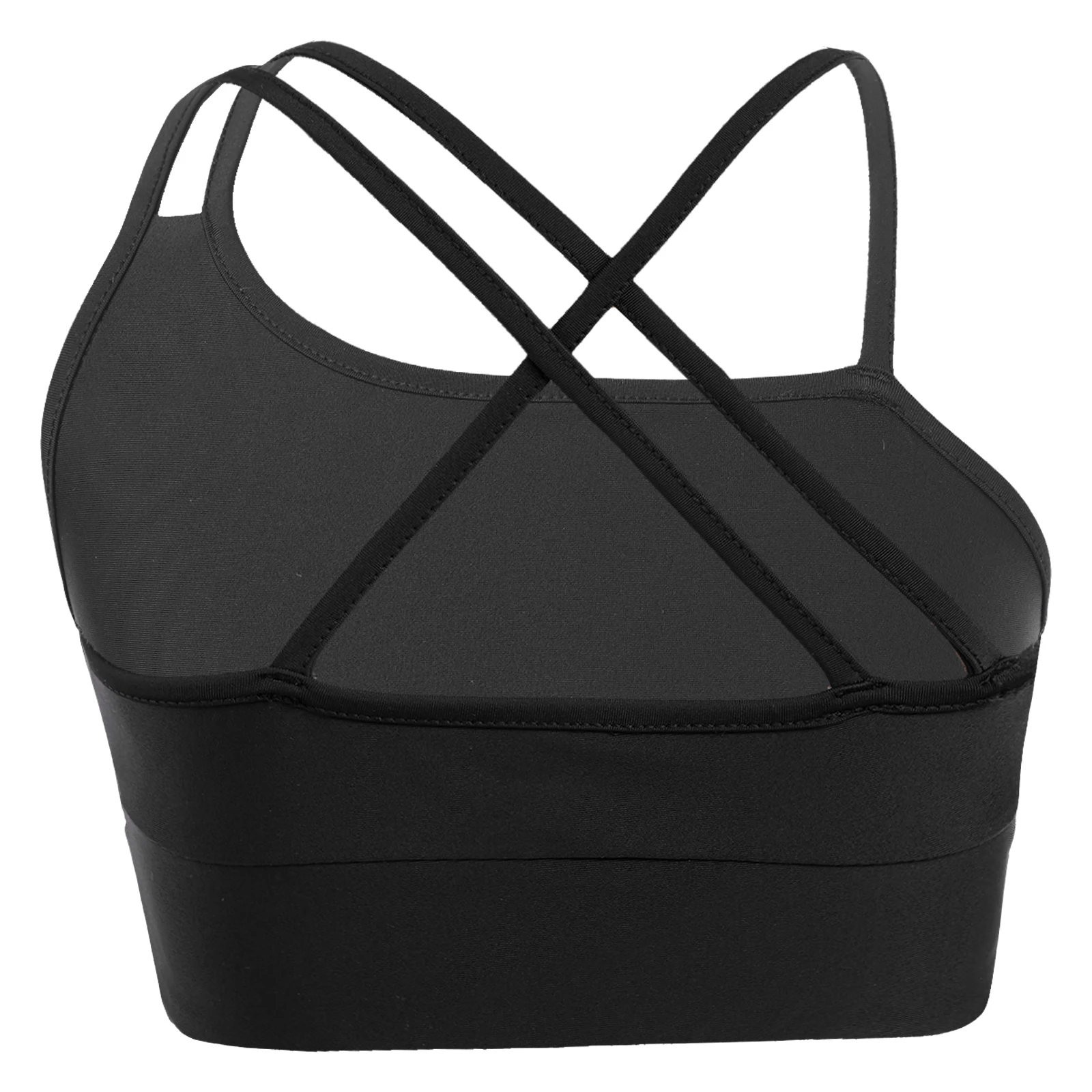 Kids Girls Asymmetrical Spaghetti Straps Sleeveless Strappy Back Open Back Sport Crop Vest Stretchy Yoga Training Top Sportswear