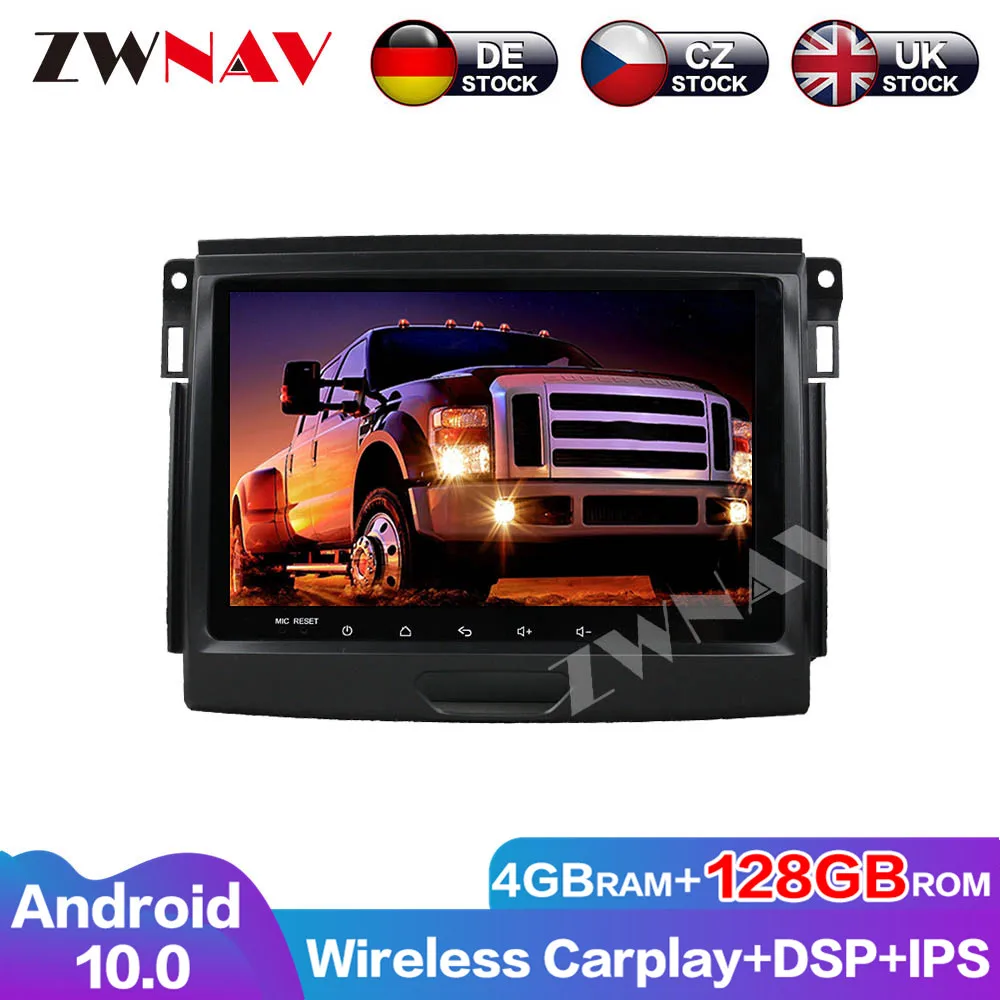 4+128GB Android 10 screen Car Multimedia DVD Player For Ford Everest Ranger T7 2015-2017 BT GPS Navi Auto Radio Stereo Head unit