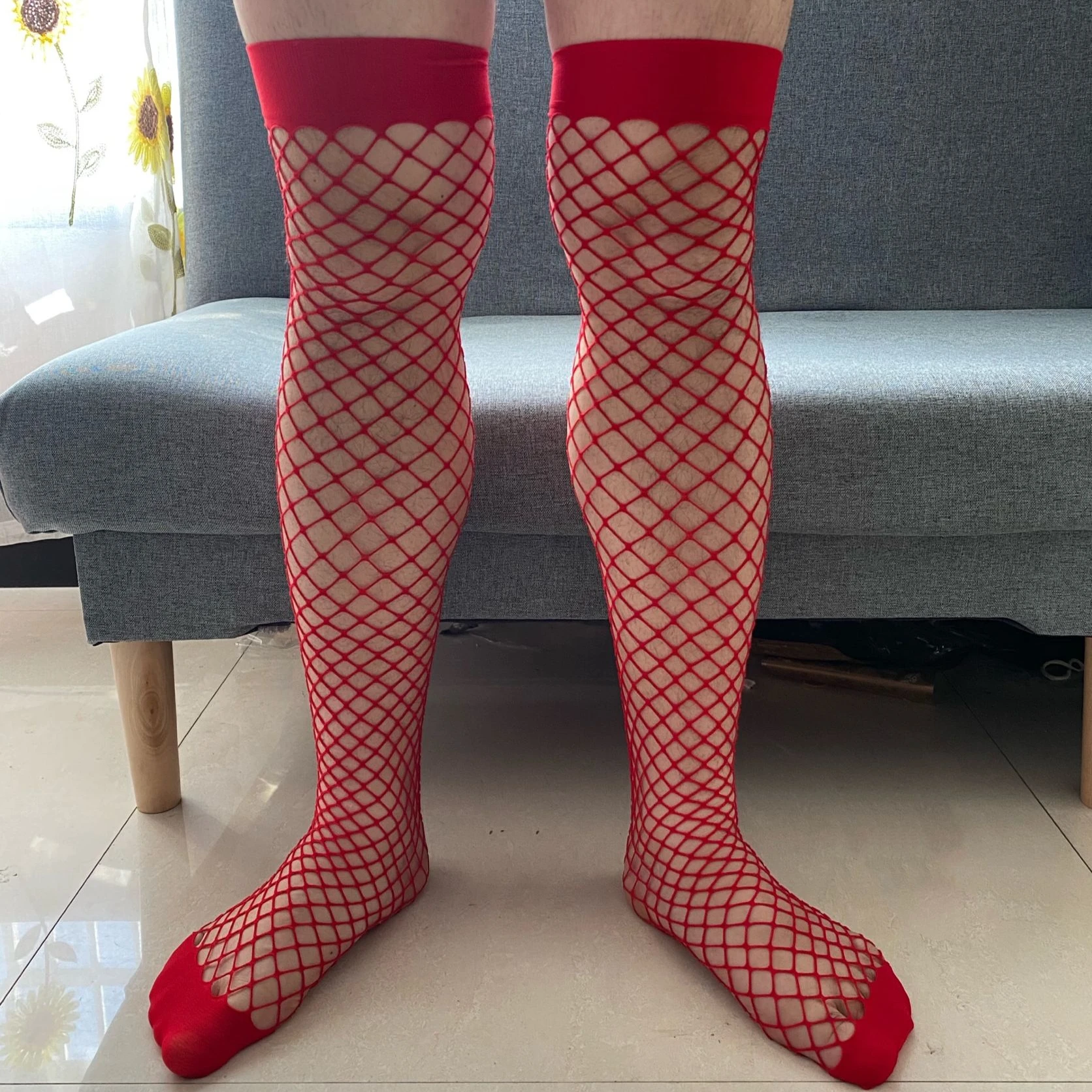 Calze rosse per uomo ragazzo amico costumi Lingerie Sexy esotica intimo uomo Fetish calze nuovo arriva Calcetines de hombre