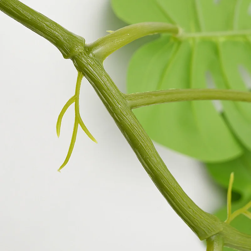 열대 야자수 잎 인공 플라스틱 식물 화환 벽걸이 큰 몬스터, 가정 정원 거실 천장 장식, 120cm