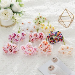 6/24PCS Artificial Flowers Silk Carnation Bouquet Christmas Decorations for Home Wedding Decorative Diy Wreaths Garden Autumn