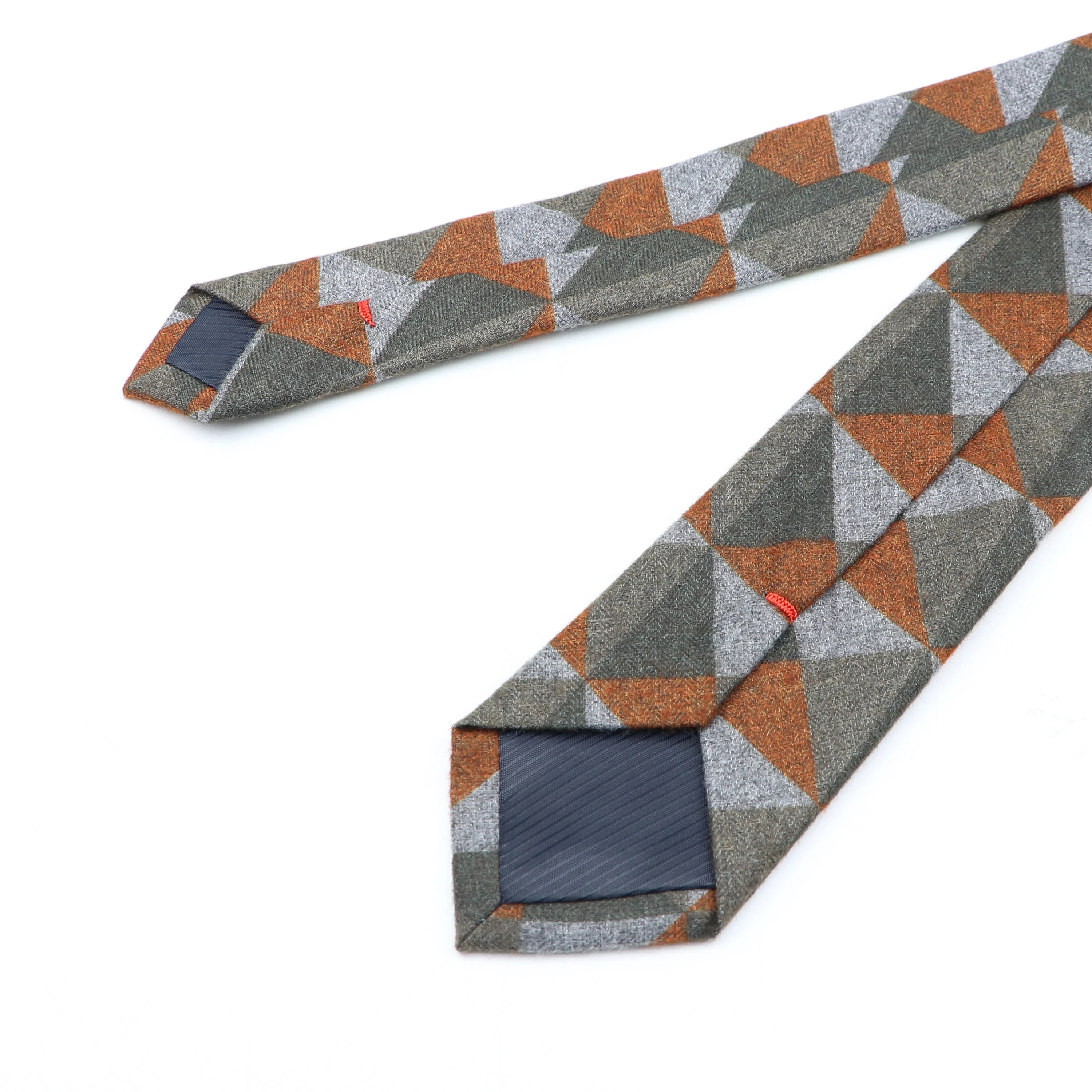 Men\'s Business Diamond Check Tie Artificial Wool Cotton Dark Color Tie Striped Black Grey Necktie For Daily Accessory Paty Gift