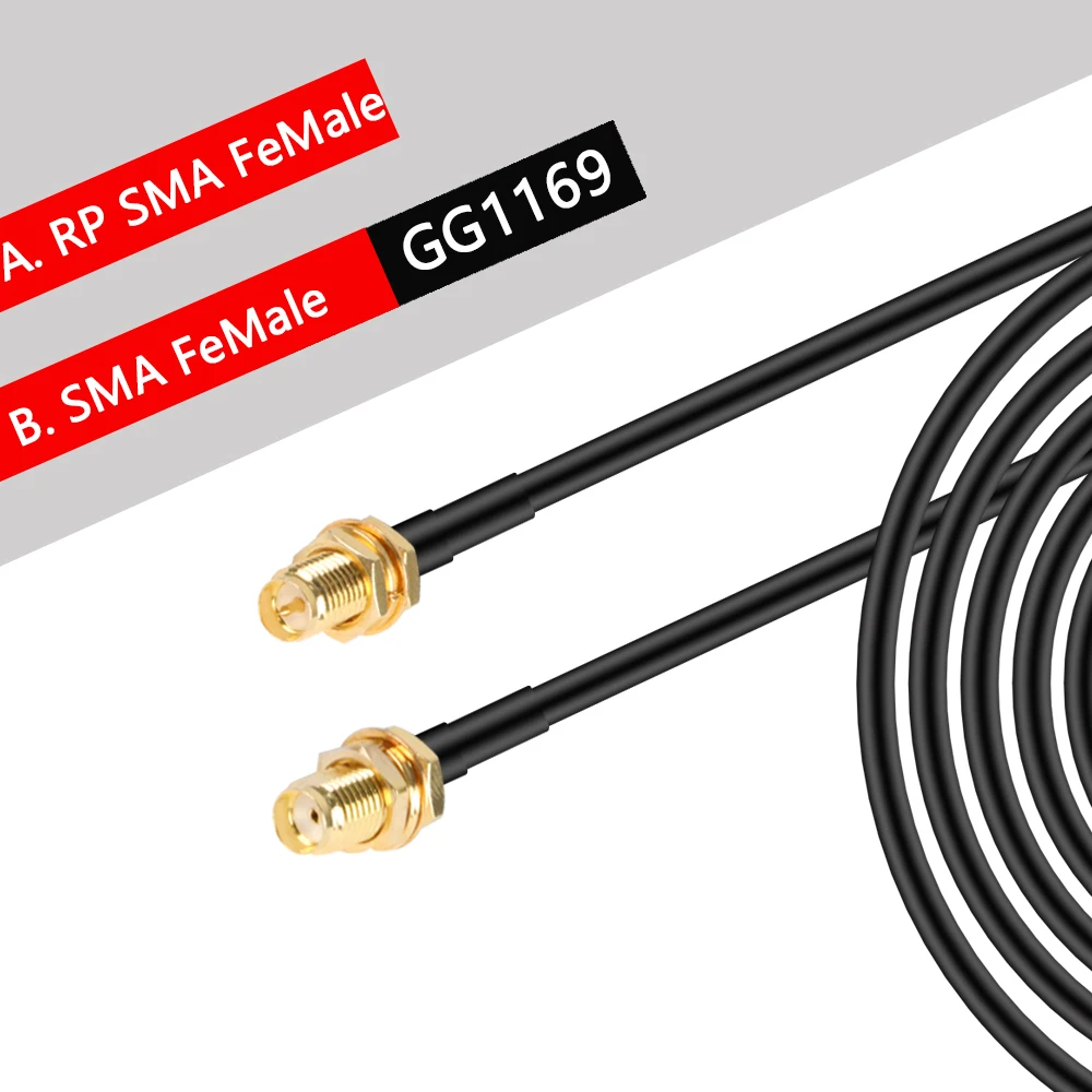 20CM 30CM 50CM 1M SMA Đực Để SMA Đực RG58 50ohm Cáp Đồng Trục SMA Cắm WiFi ăng Ten Nối Dài Cổng Kết Nối Bộ Chuyển Đổi Hình Heo