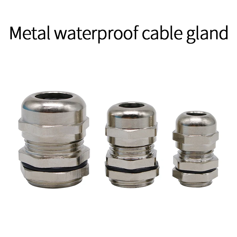 1piece M8*1.25 Nickel Brass Metal Silica Gel Waterproof Cable Glands Connectors IP68 M10 Apply to Cable 2-4mm