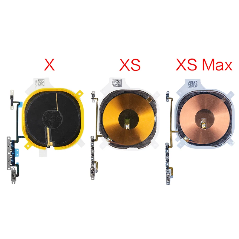 1pcs Wireless Charging Chip Coil NFC Module Flex Cable For iPhone X XR XS Max Charger Panel Sticker With Volume Flex