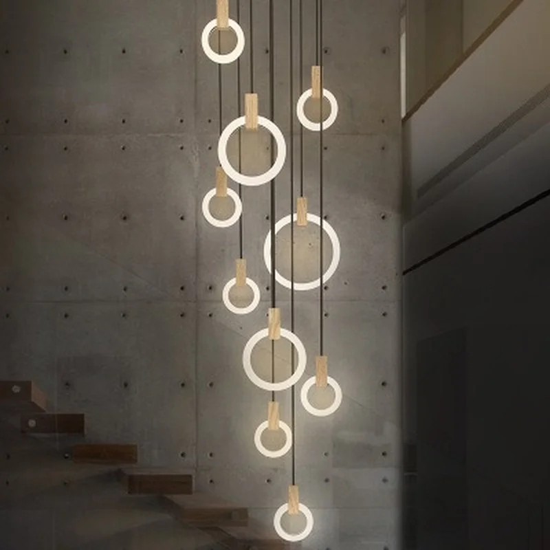 

Modern Light LED Chandelier Nordic Suspension Living Room Pendant Lamp Bedroom Fixtures Stair Kitchen Lighting Loft Hanging Lamp