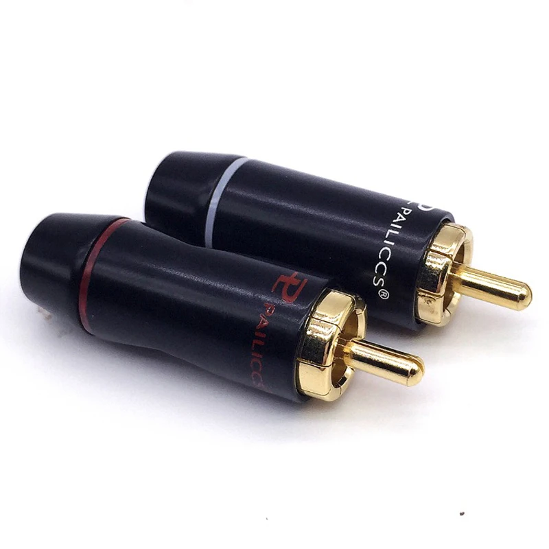 4 قطعة GQAE الصوت مرحبا نهاية PAILICCS النحاس مطلية بالذهب 8 مللي متر موصلات موالف التلفزيون كابل RCA موصل قابس RCA
